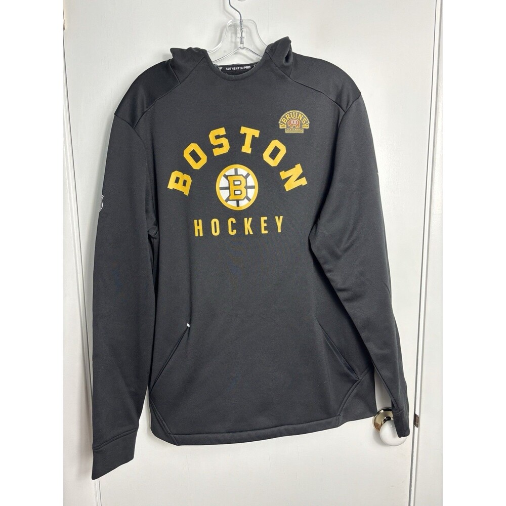 Fanatics Boston Bruins Centennial Lockup Authentic Pro Pullover Hoodie NHL SZ L